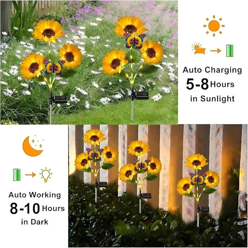 Aivac™ Solar Sunflower LED Lights (4 Pack)