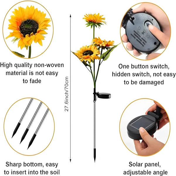 Aivac™ Solar Sunflower LED Lights (4 Pack)