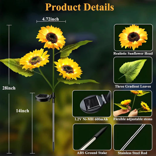 Aivac™ Solar Sunflower LED Lights (4 Pack)